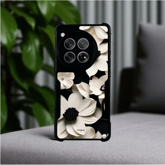 Black & Bloom Mobile Cover For Oneplus 12