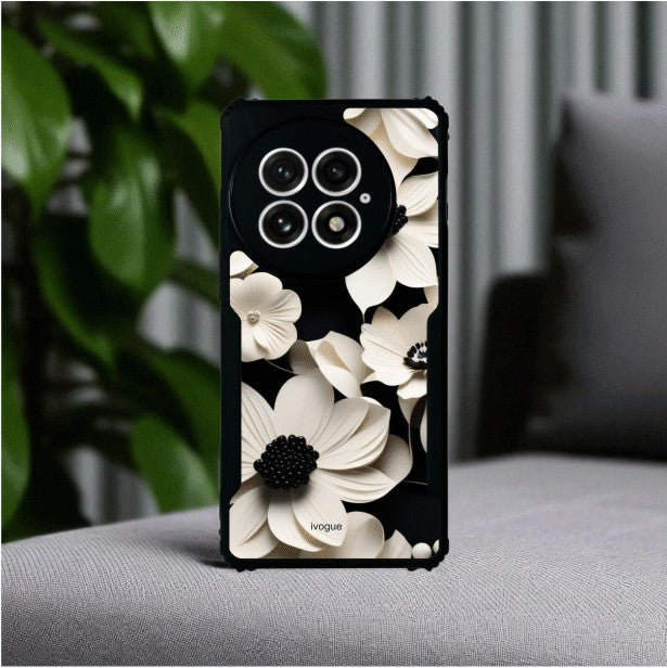 Black & Bloom Mobile Cover For Oneplus 13r