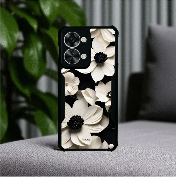 Black & Bloom Mobile Cover For Oneplus Nord 2T