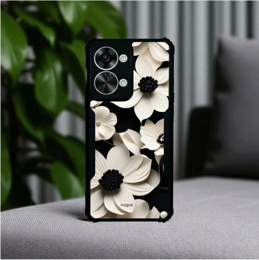 Black & Bloom Mobile Cover For Oneplus Nord 2T