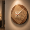 Modern Wooden Wall Clock – Stylish 3D Geometric Design for Home