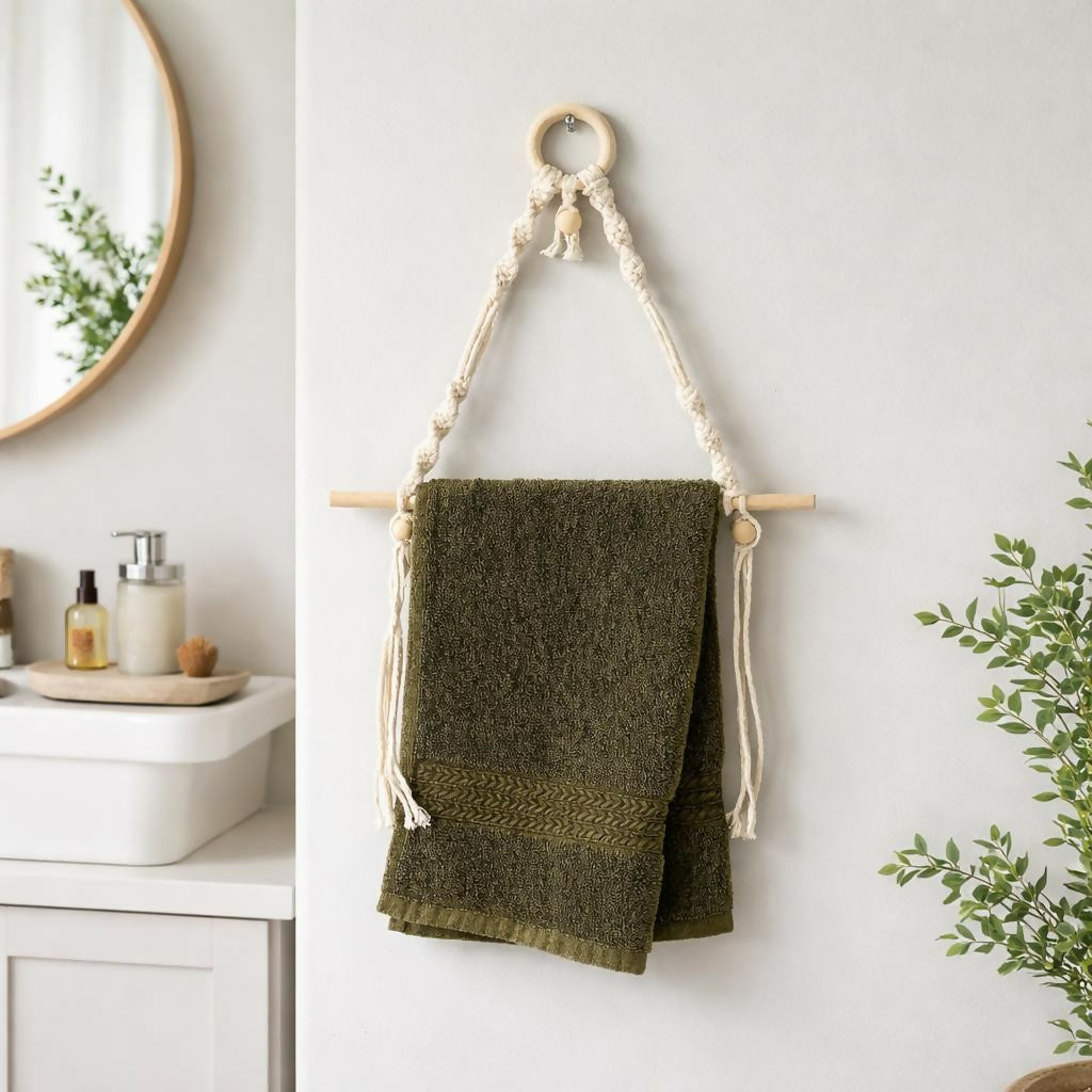 Macrame Hanging Shelf Rope Wall Decor Wooden Plant Display Rack