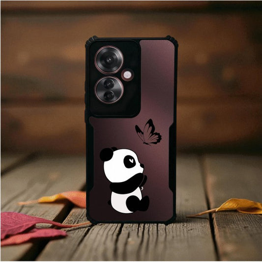 Panda and Butterfly Mobile Cover For Oppo F25 Pro