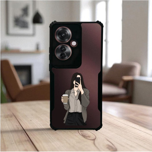 Coffee Girl Mobile Cover For Oppo F25 Pro