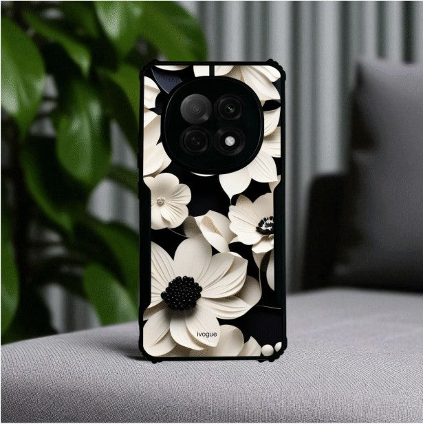 Black & Bloom Mobile Cover For OPPO F29 Pro