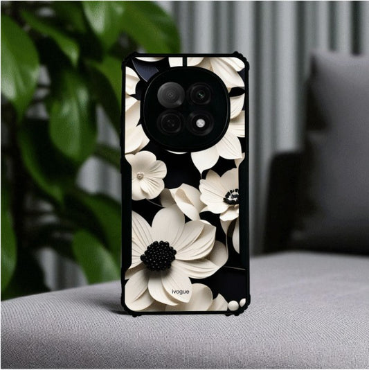 Black & Bloom Mobile Cover For OPPO F29 Pro