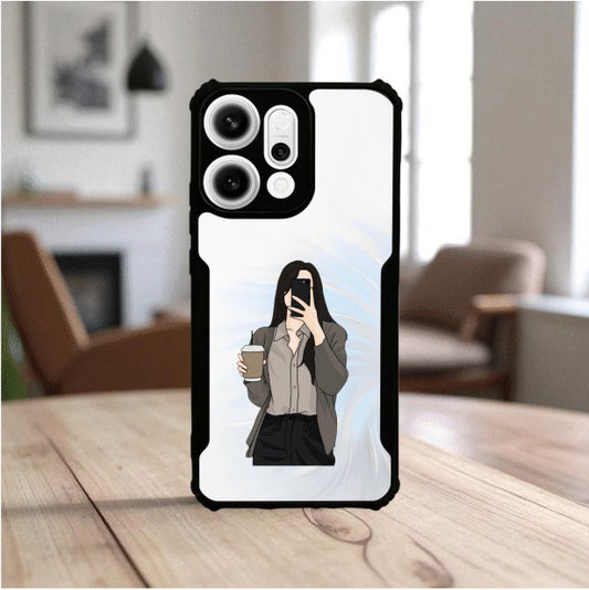 Coffee Girl Mobile Cover For OPPO Reno 14 Pro
