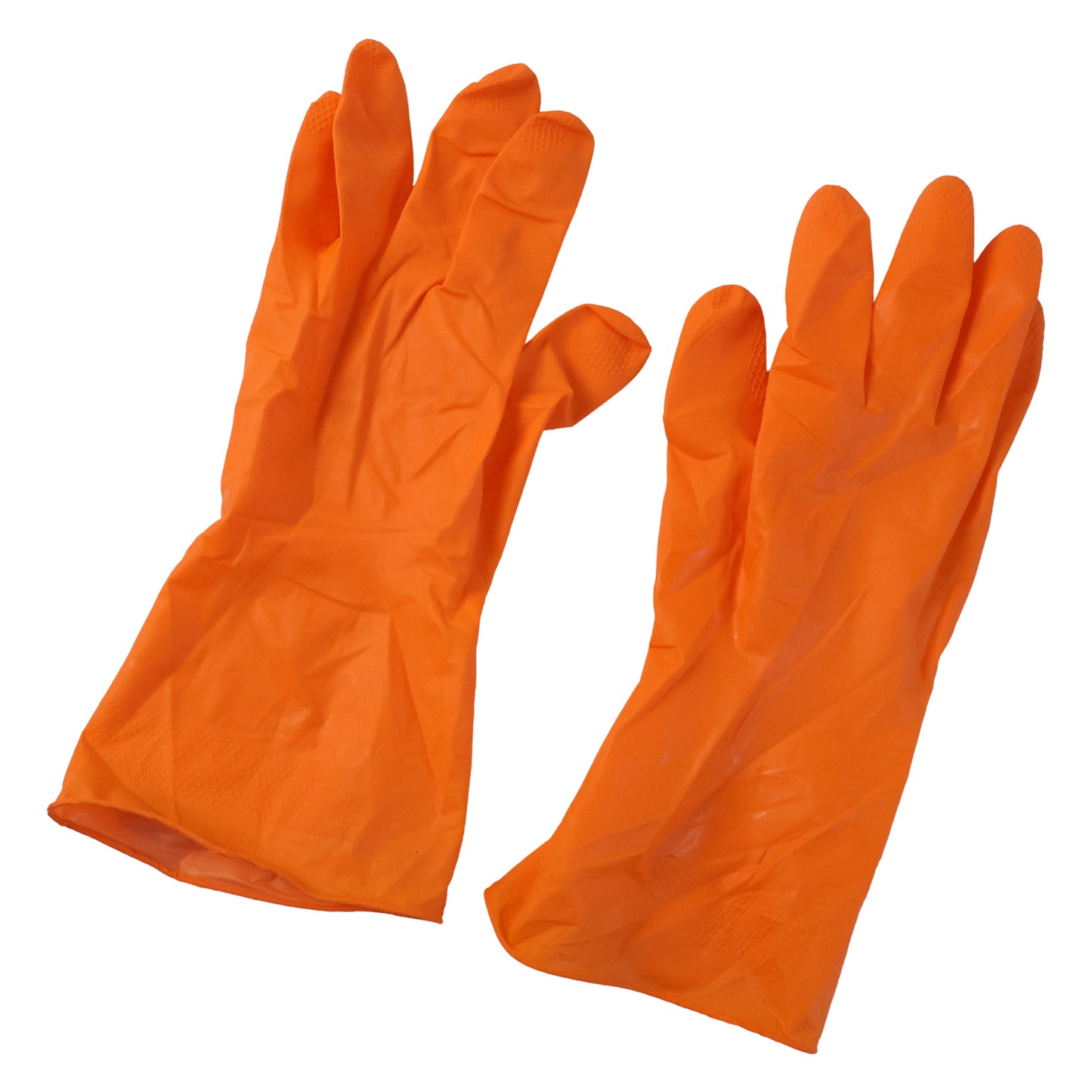 Reusable large orange cleaning gloves