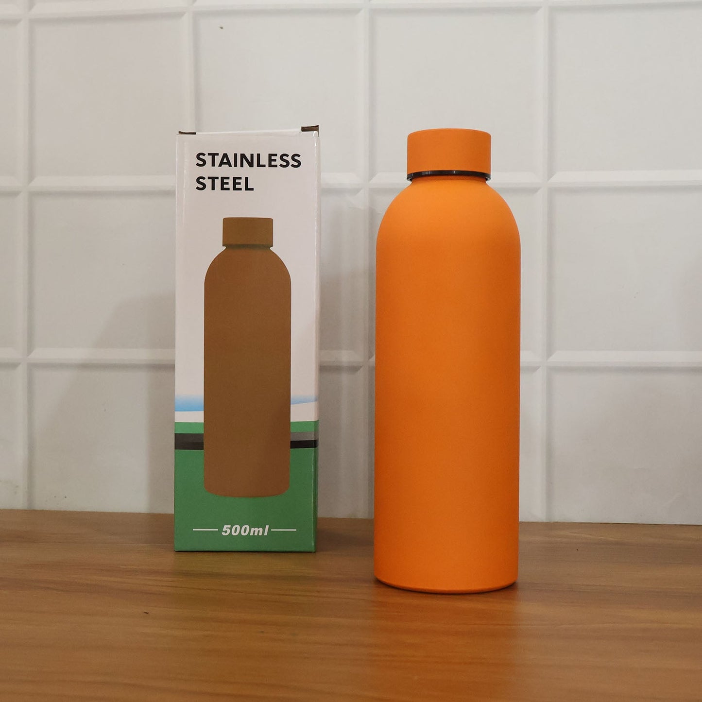 Customize Stainless Steel Double Wall Vacuum-Insulated Drink Water (Orange / 500 ML )