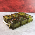Multipurpose Transparent Spice Jar Set – 6-Piece with Tray & Lids