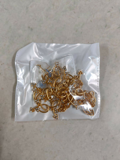 Elegant Gold-Toned Ruby & American Diamond Vine Necklace Set