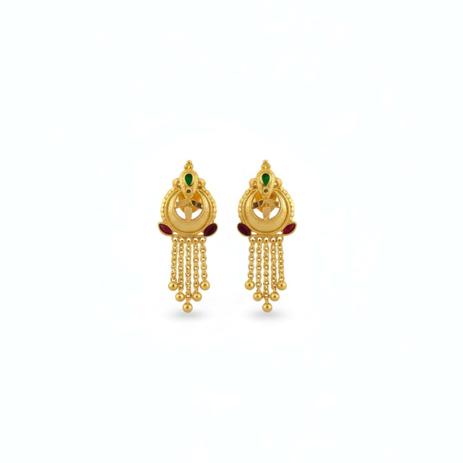 Nice 5 Line Golden Earrings for Women & Girls – Traditional Fancy Jewellery Gift