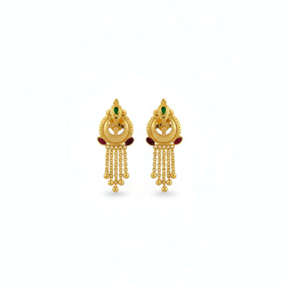 Nice 5 Line Golden Earrings for Women & Girls – Traditional Fancy Jewellery Gift