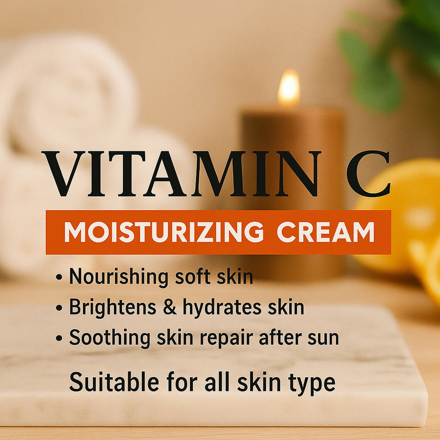 Eyelet Vitamin C Moisturizing Cream – Brightening & Hydrating Cream with Orange Essence for Glowing & Even Skin Tone, Suitable for All Skin Types (100ml)