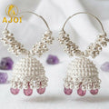 Heritage Silver with Ruby Drops – Elegant Handcrafted Earrings