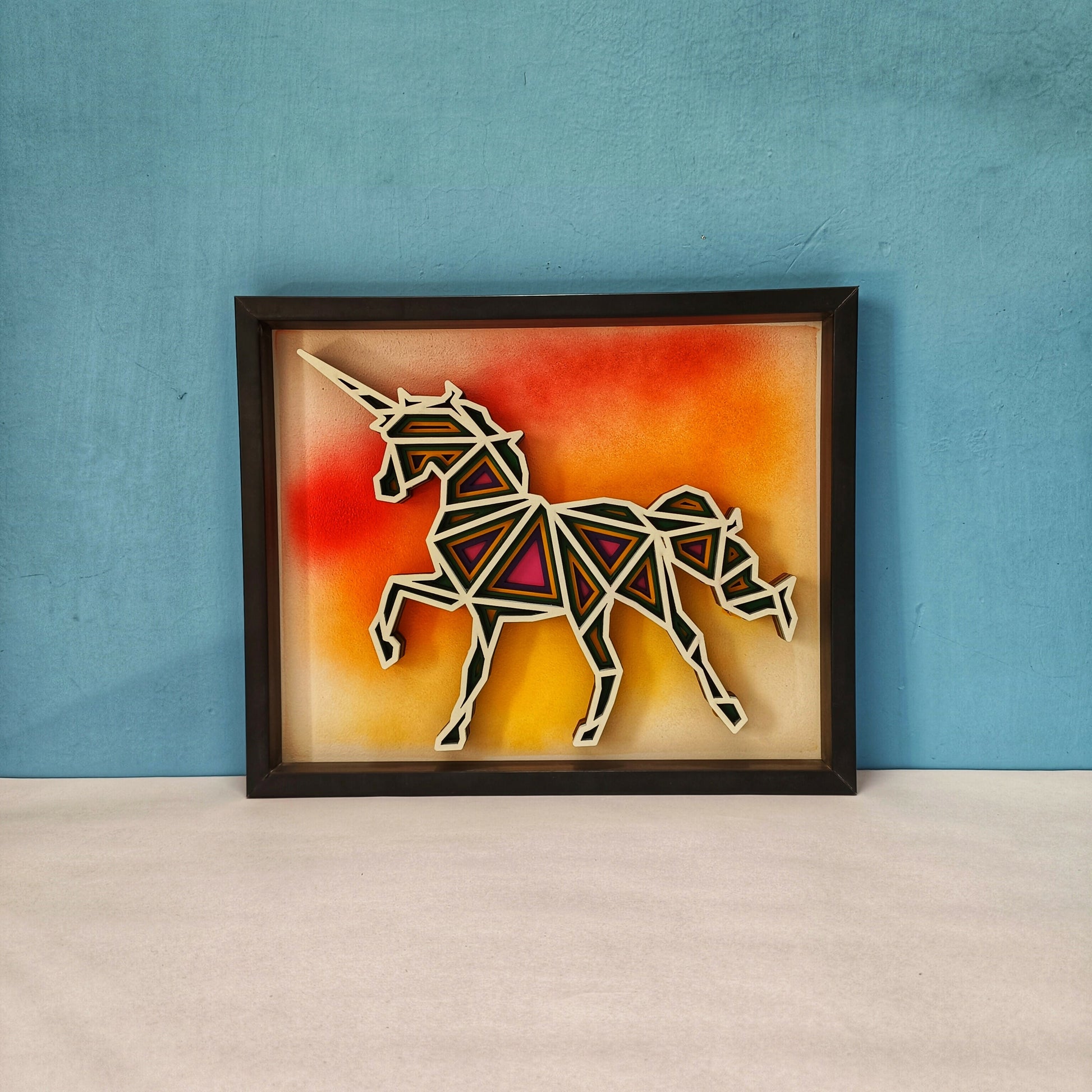 Handcrafted Multi-Layer Wooden Horse Wall Art – 3D Running Horse Design | Elegant Home Decor Frame | Premium Handmade Indian Artwork