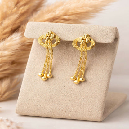 Elegant Gold-Plated Chain Drop Earrings for Women | Lightweight Party & Festive Wear Earrings (Pack Of 8)