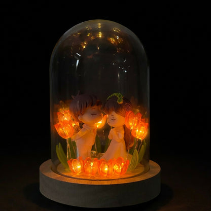 Couple Dome Decorative Lamp for Bedroom, Table & Gift Decor