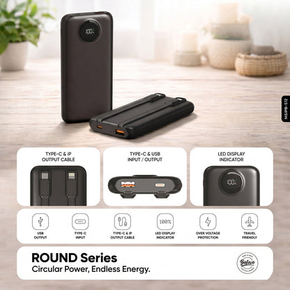 Power bank showing digital battery display