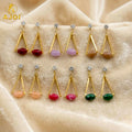 Multicolor Triangle Dangle Earrings – 6 Pair Set for Women & Girls