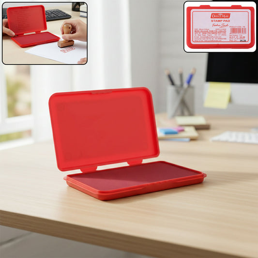 Officemate Small Stamp Pad Feather Touch Red Ink Long-Life Micro Cellular Foam (88cm x54cm)