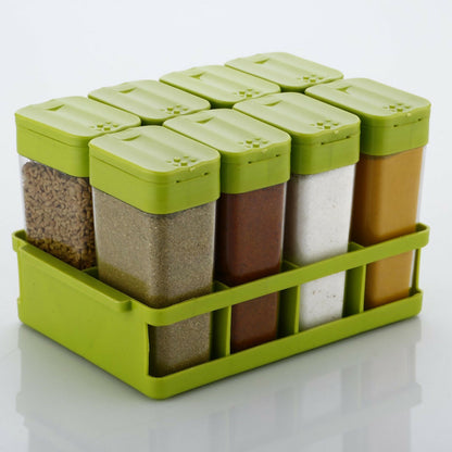 multipurpose spice rack with tray set of 8