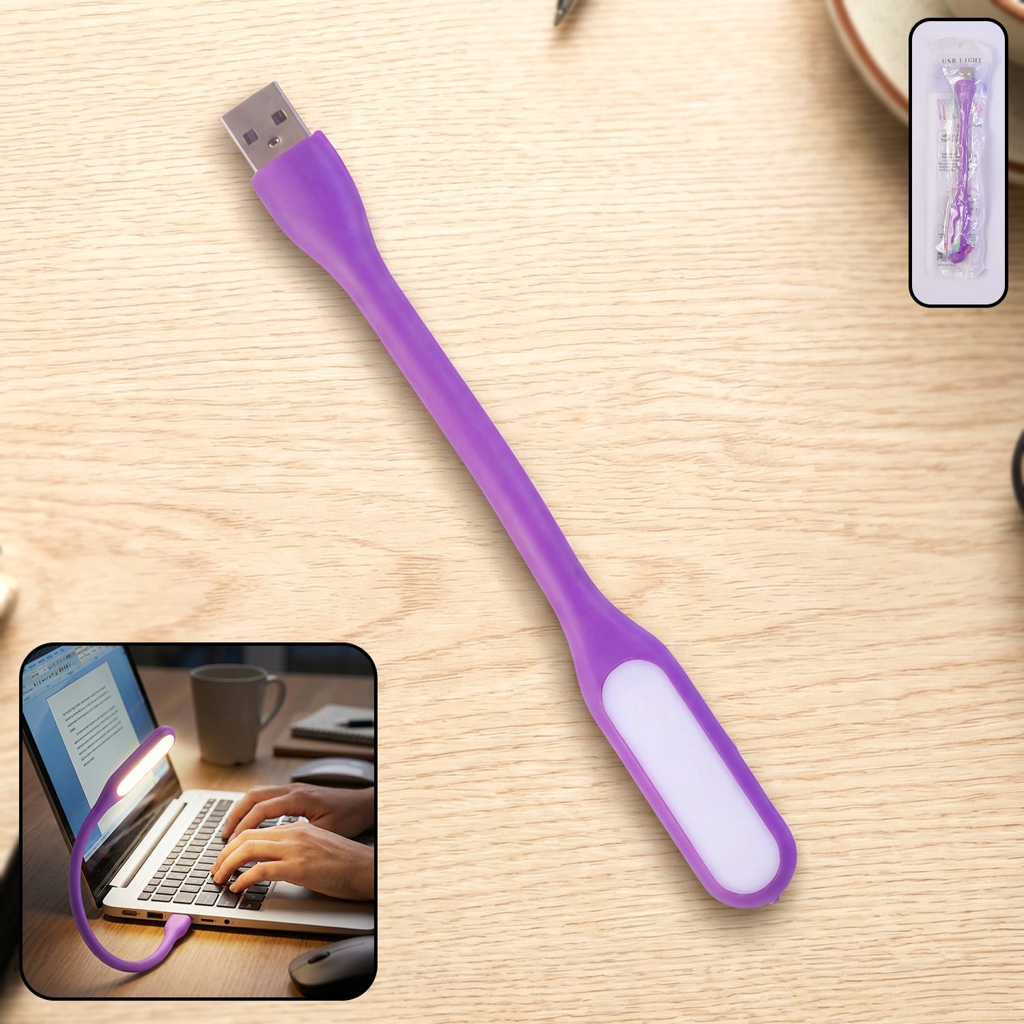 USB LED flexible lamp highlighting keyboard area