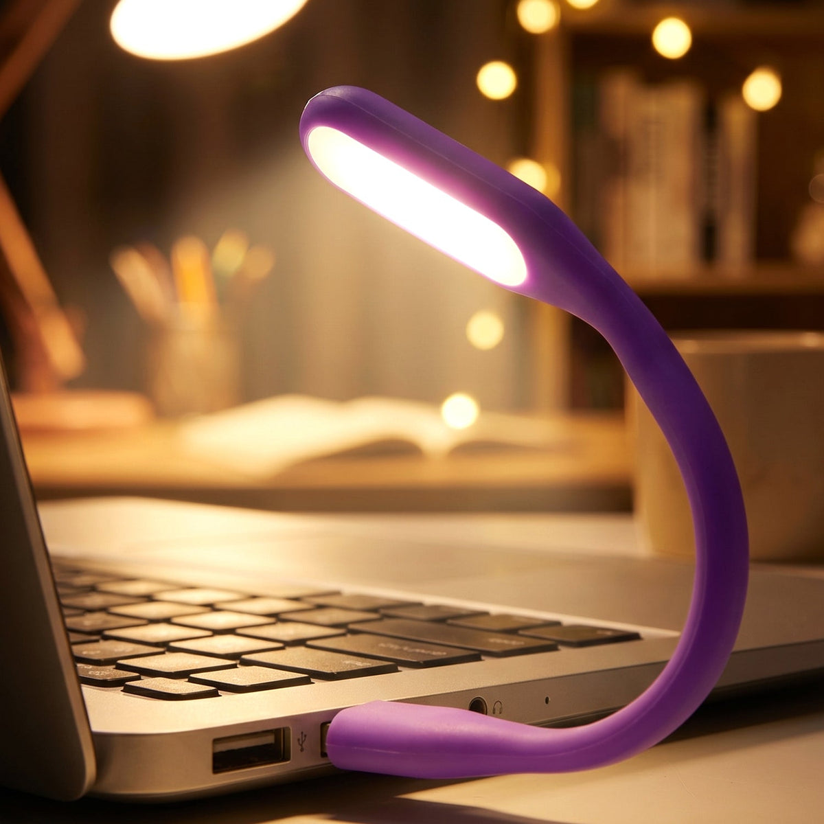 USB Flexible LED Desk Light & Multicolour Sticky Notes Combo