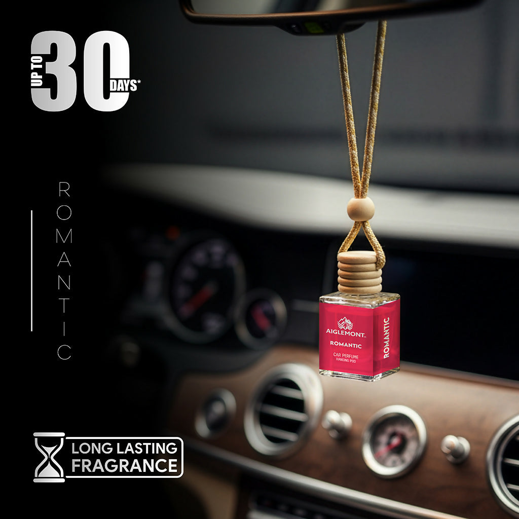 Aiglemont Romantic Car Perfume Hanging Pod 10ml | Long-Lasting Car Air Freshener | Premium Car Interior Accessory