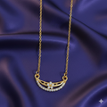 Floral Crescent Necklace – Gold Plated with Cubic AD Sparkle