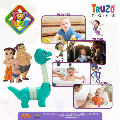 Dinosaur Shaped Pop Tube Toy – Stretchable, Bendable Stress Relief Fidget for Kids