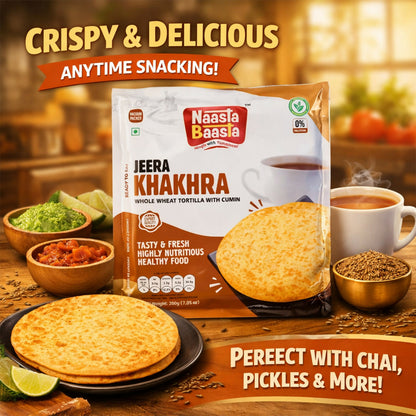 Naasta Baasta Jeera Khakhra Whole Wheat Tortilla with Cumin Crispy & Delicious Ready to Eat Snack(200gm)