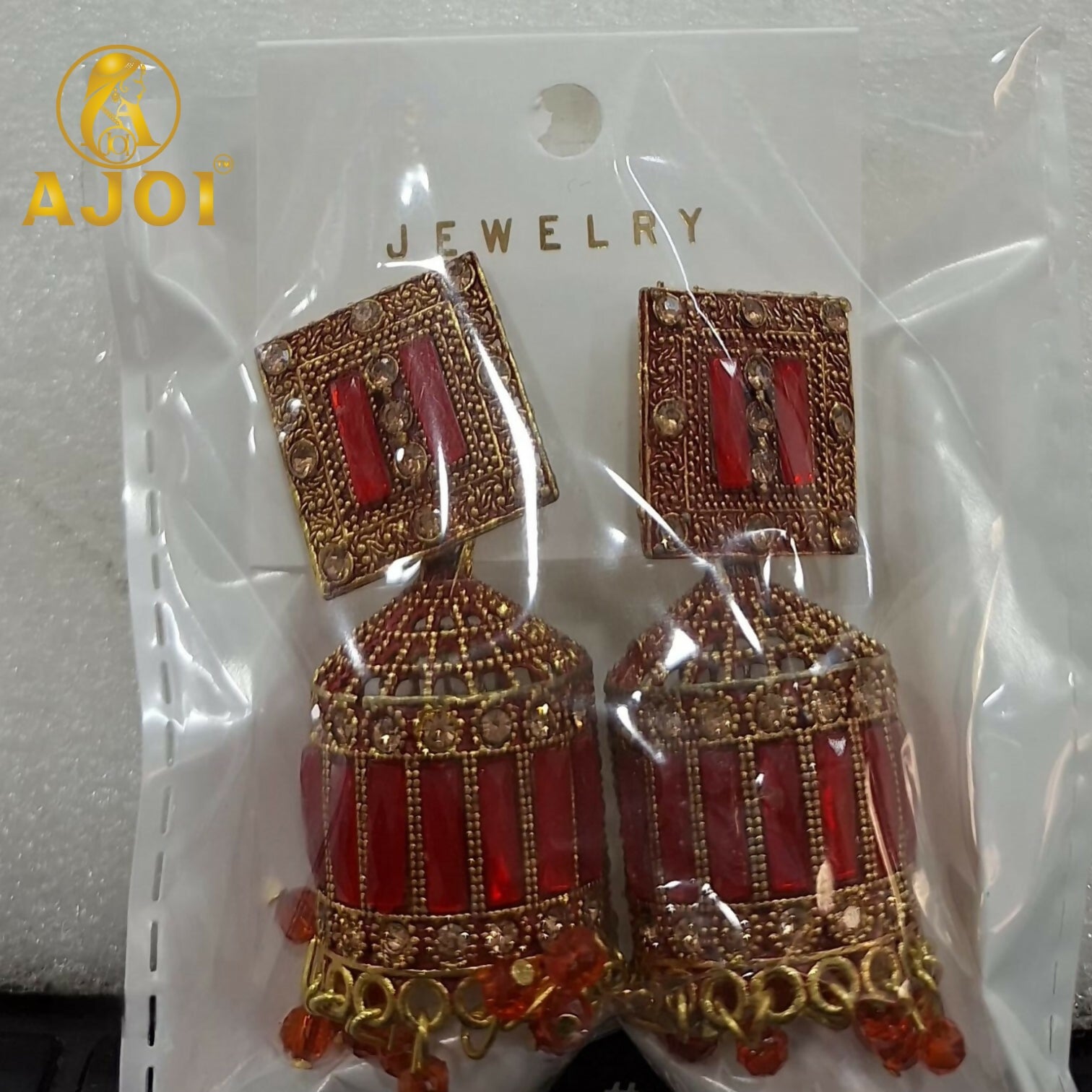 Royal Red Temple Earrings