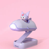purple Mini Folding LED Night Light Cute Cartoon Desk Lamp for Kids & Bedside