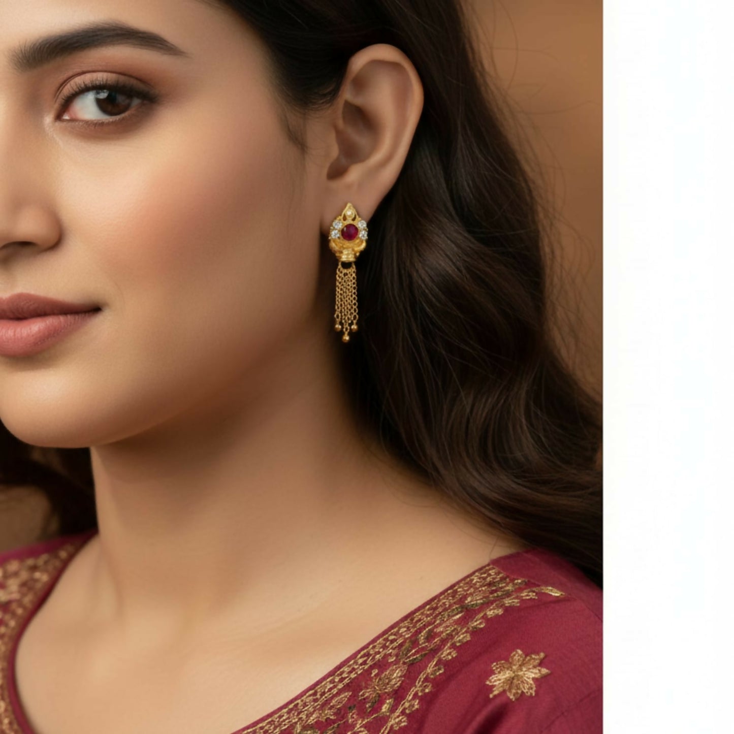 Classic Ethnic Gold Jhumka | Women Traditional Jewellery