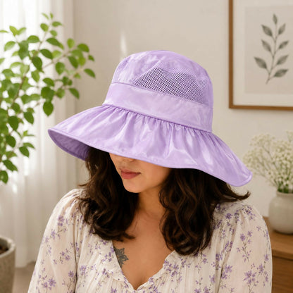 Women’s summer sun visor hat folded for travel