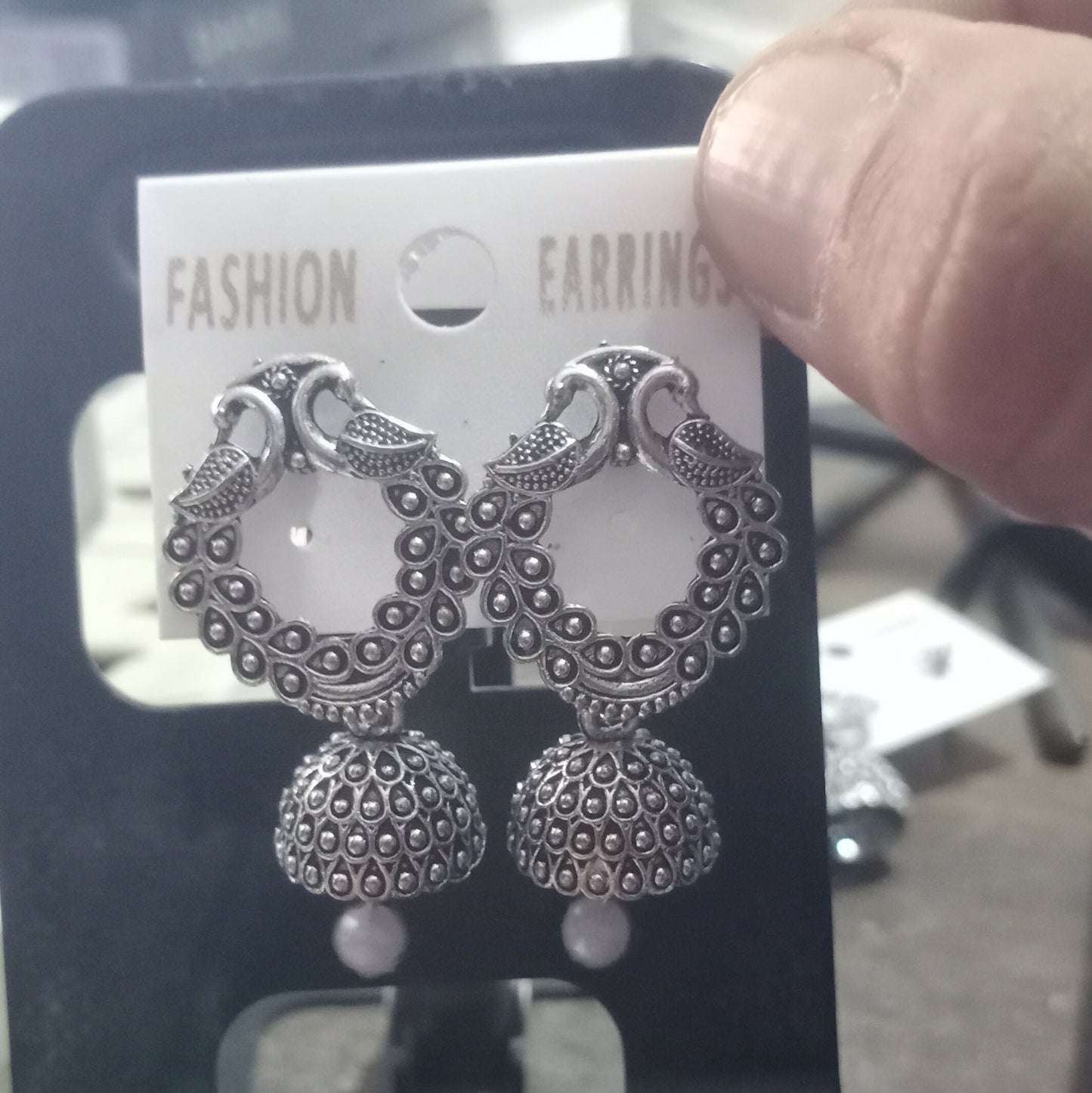 Oxidized Silver Floral Jhumka Earrings for Women – Traditional Ethnic Designer Jewelry