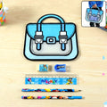 Kids Stationery Kit – 5 in 1 Cartoon Style Carry Bag