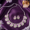 Pink Floral Necklace Set – Elegant for Weddings & Parties