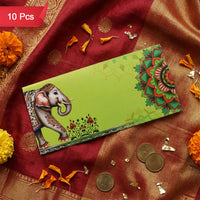 Decorative A4 Size Gift & Money Envelopes with Elephant & Mandala Design – Pack of 10 Pcs
