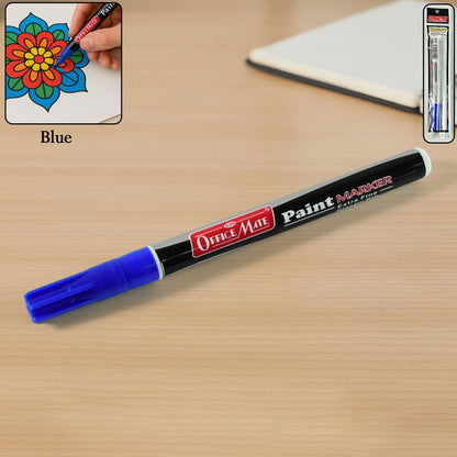 Office Mate Paint Marker – Blue Colour Extra Fine Plastic Nib