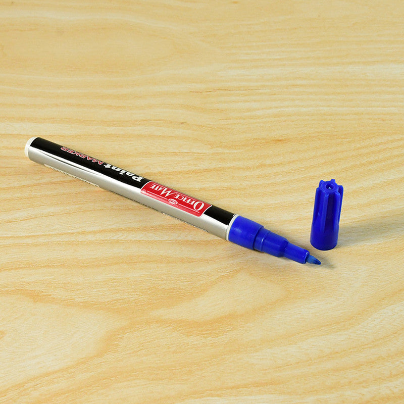 Office Mate Paint Marker – Blue Colour Extra Fine Plastic Nib