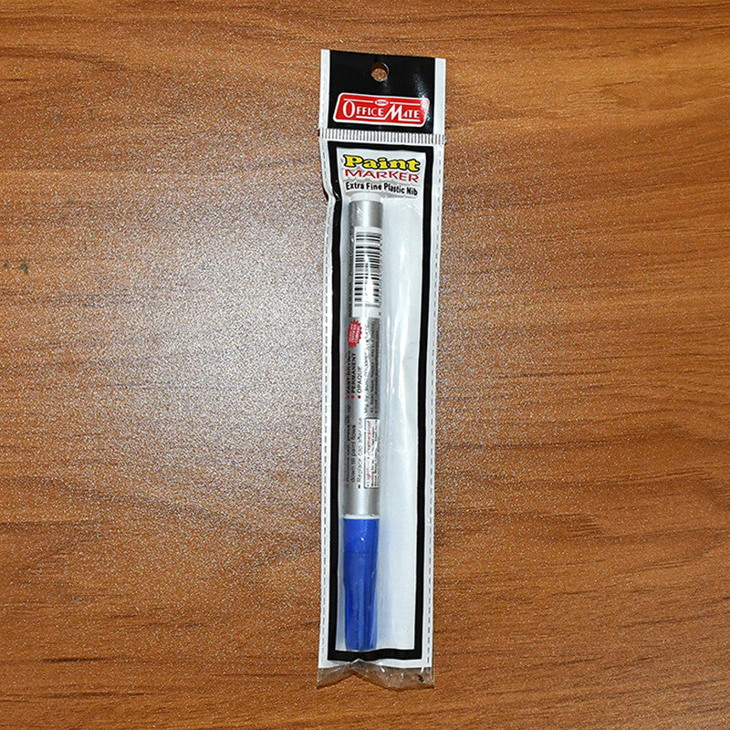 Office Mate Paint Marker – Blue Colour Extra Fine Plastic Nib