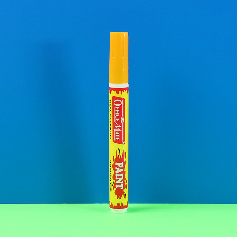 Soni Officamate Permanent Paint Marker Pen Yellow – Quick Dry, Waterproof, Multi-Surface, REACH Compliant