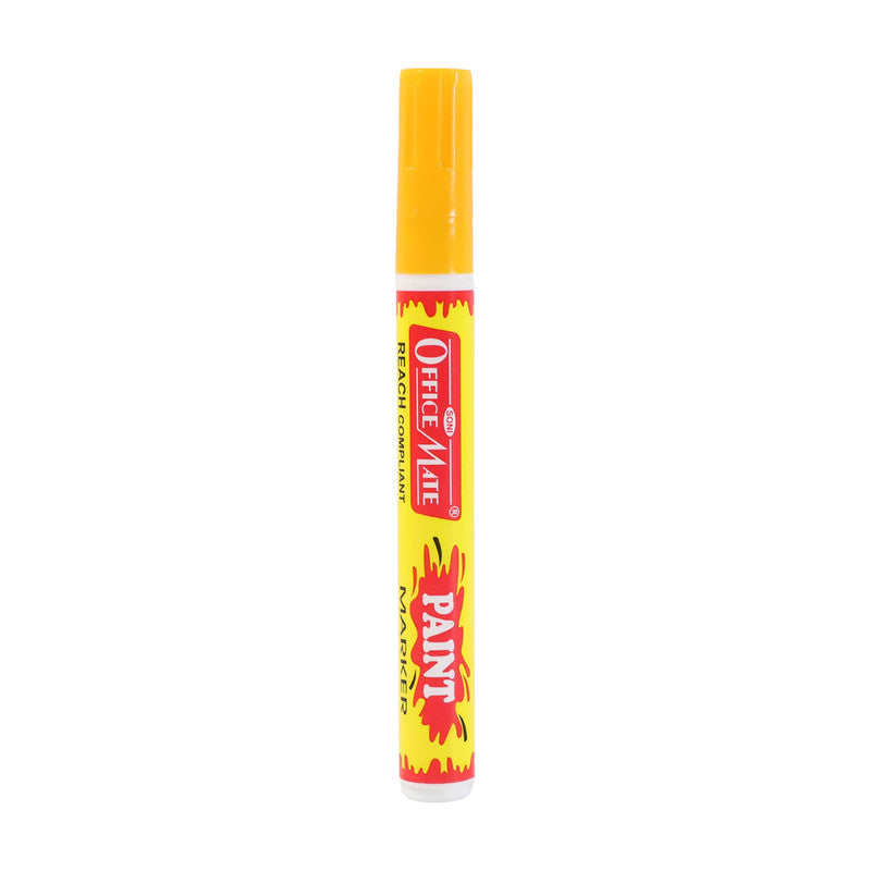 Soni Officamate Permanent Paint Marker Pen Yellow – Quick Dry, Waterproof, Multi-Surface, REACH Compliant