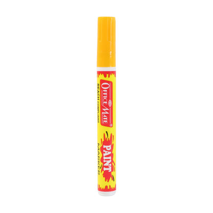 Soni Officamate Permanent Paint Marker Pen Yellow – Quick Dry, Waterproof, Multi-Surface, REACH Compliant