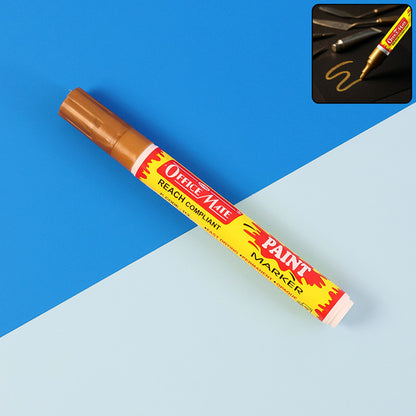 Soni Officamate Permanent Paint Marker Pen Golden – High Gloss Metallic Ink, Quick Dry, REACH Compliant