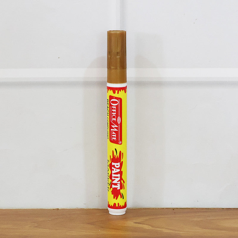 Soni Officamate Permanent Paint Marker Pen Golden – High Gloss Metallic Ink, Quick Dry, REACH Compliant