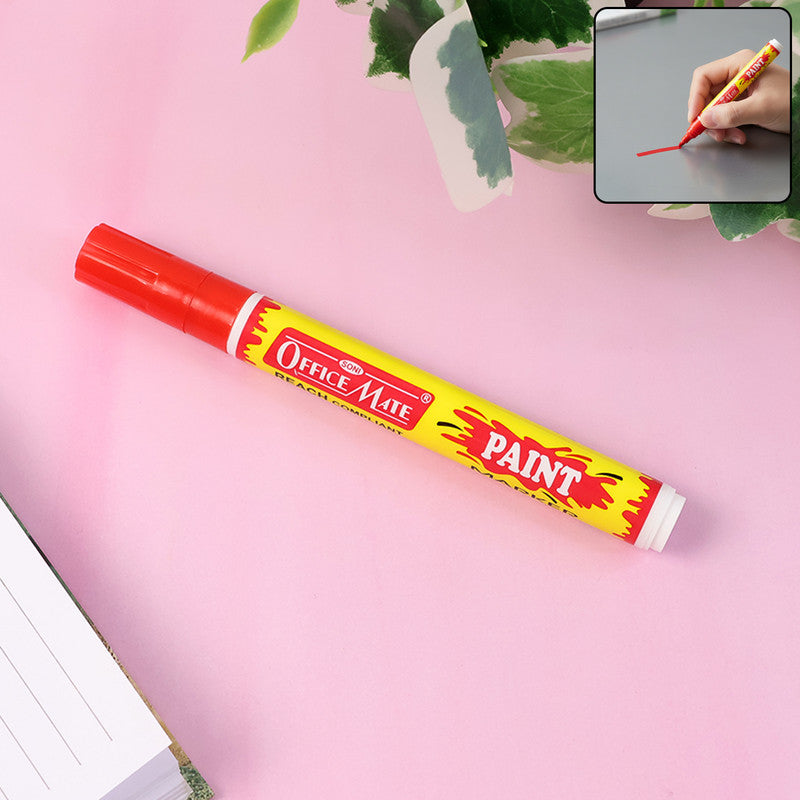 Officemate Permanent Paint Marker Pen Red – Quick Dry, Waterproof & REACH Compliant