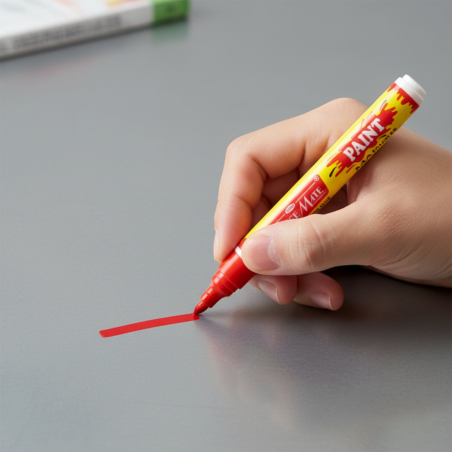 Officemate Permanent Paint Marker Pen Red – Quick Dry, Waterproof & REACH Compliant